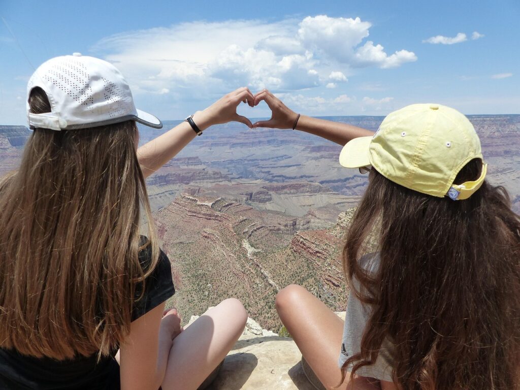 usa, america, nature, grand canyon, travel, landscape, heart, girl, student exchange program, canyon, outlook, rock, panorama, mountains, national park