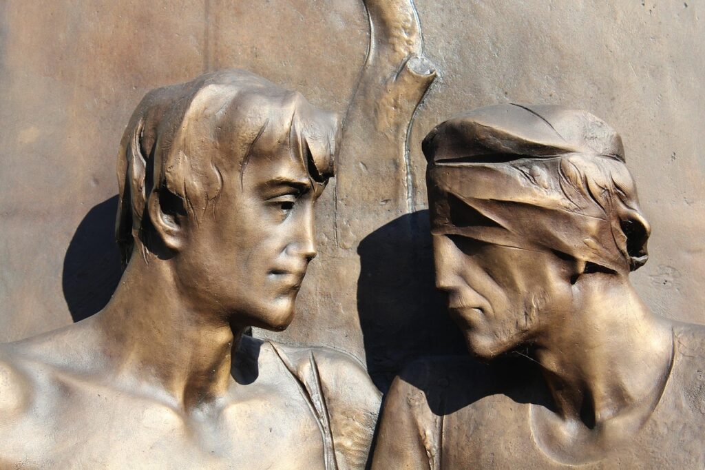 solidarity, help, statue, blind, bronze, volunteering, blind, blind, blind, blind, blind
