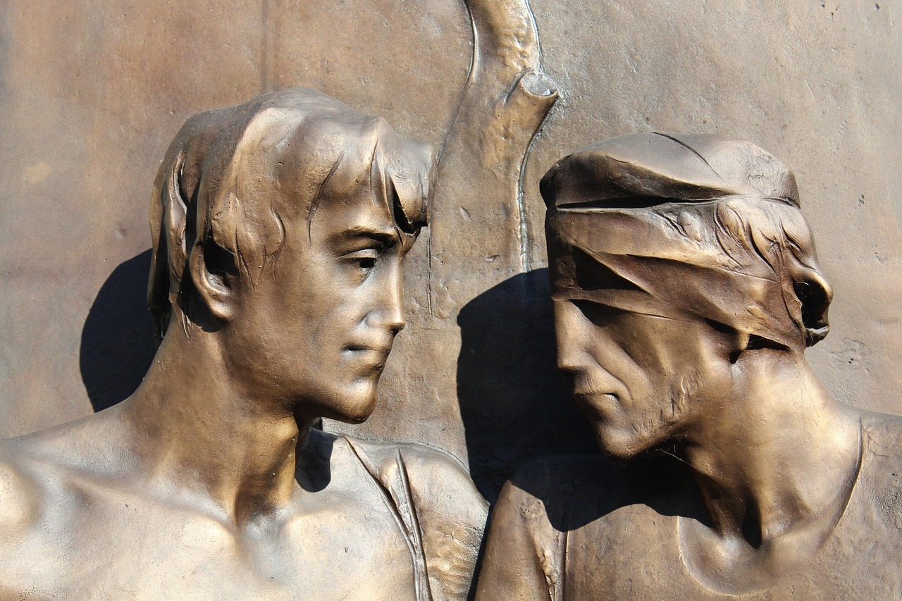 solidarity, help, statue, blind, bronze, volunteering, blind, blind, blind, blind, blind